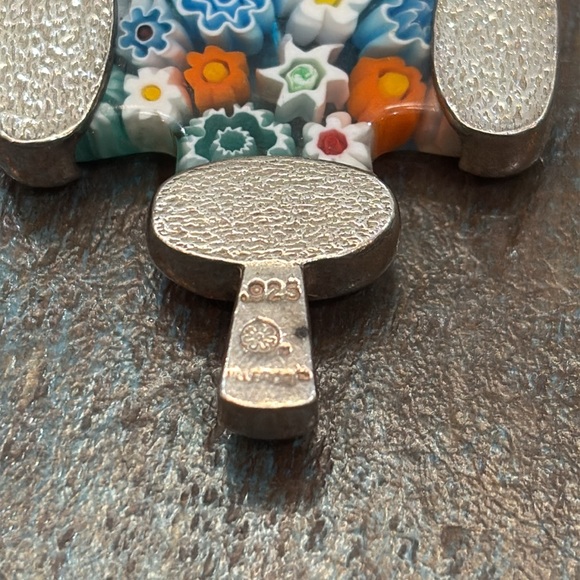 Colorful Murano Millefiori Cross 925 silver - Picture 3 of 3